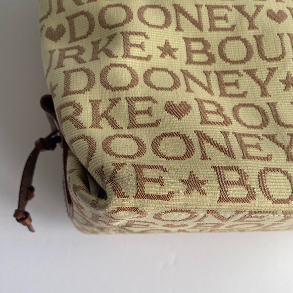 Dooney Bourke Vintage Cream Brown Logo Jacquard‎ Canvas Small Bag Purse - Picture 9 of 14